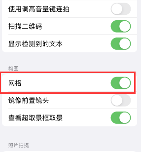 盐亭苹果手机维修网点分享iPhone如何开启九宫格构图功能 